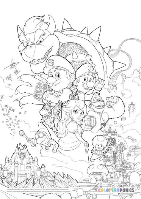 Printable Super Mario Bros Coloring Pages Excel Web